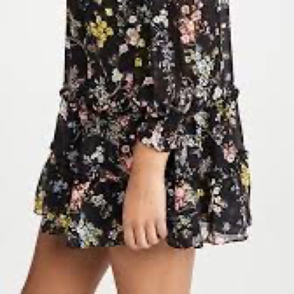 Cinq à Sept Black Floral Long Sleeve Dress